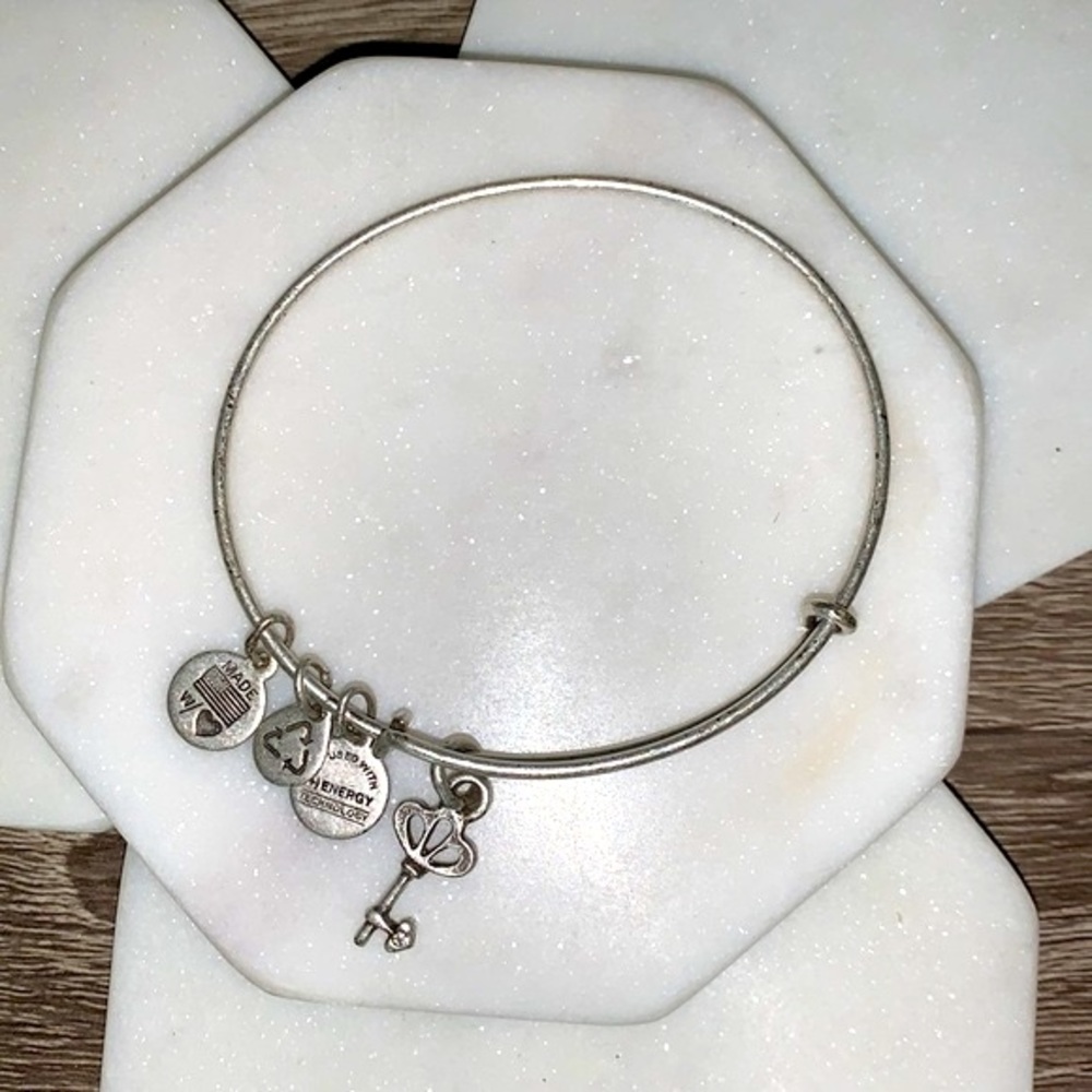 BOGO ALEX and ANI -Silver Skeleton Key Charm Stackable Bracelet